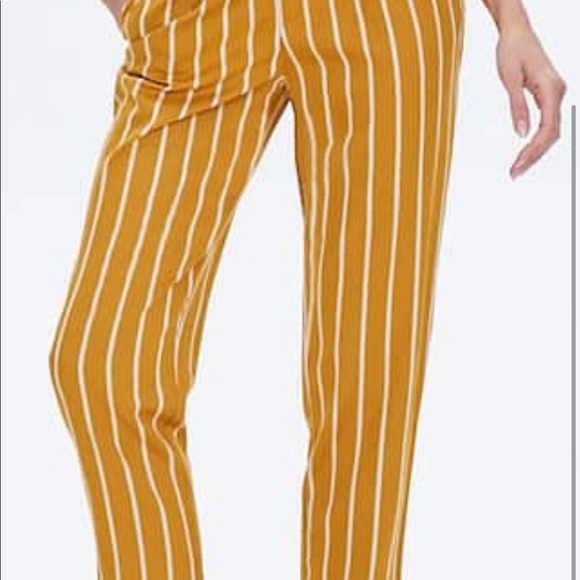 Striped Cuffed-Hem Ankle Pants - Picture 2 of 2
